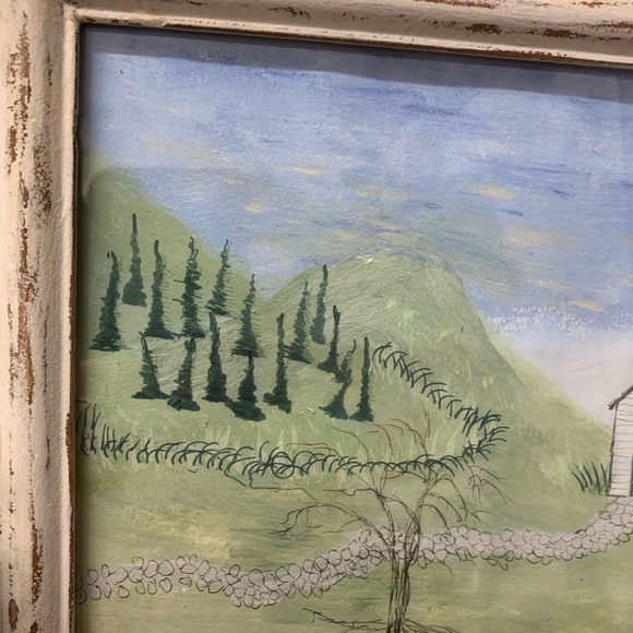 Rustic Hand-Painted Church Picture by Local 90 Yr Old NC Artist - Picture 6 of 6